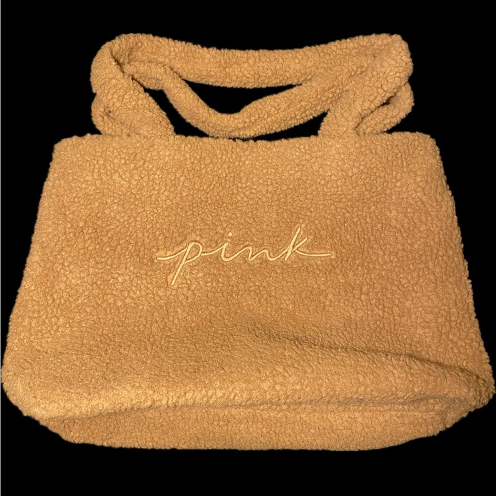 PINK Victoria's Secret Tan Sherpa Tote Bag